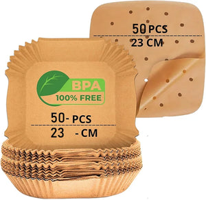 100-Pack Disposable Air Fryer Liners, Nonstick, Greaseproof, Easy Clean, Round Baking Paper