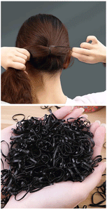 1000 Pack High Elasticity Black Transparent Hair Bands - No Damage, Disposable Hair Accessories