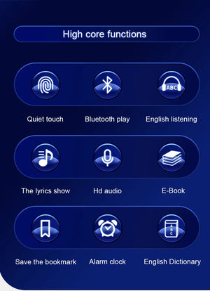 2" Metal Touch MP3 MP4 Music Player, Bluetooth 5.0, FM Radio, Alarm, E-book, Card Support