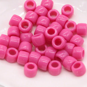 100pcs 6x9mm Colorful Pony Beads for DIY Bracelets, Necklaces, Crafts, Hair Jewelry Making
