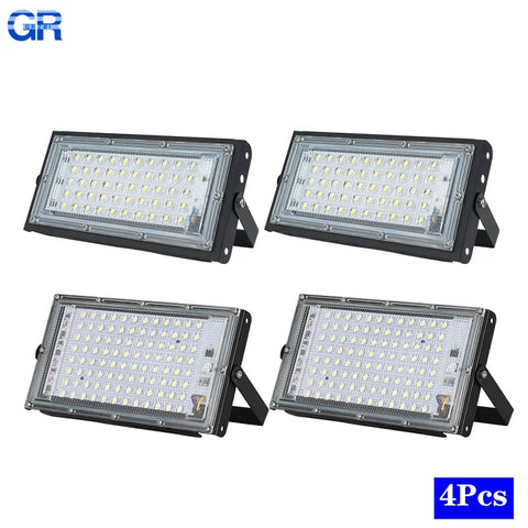 100W LED Flood Lights Outdoor Waterproof IP65, 4-Pack, 50W/110V/220V Spotlights for Garden, Garage, Yard Lighting