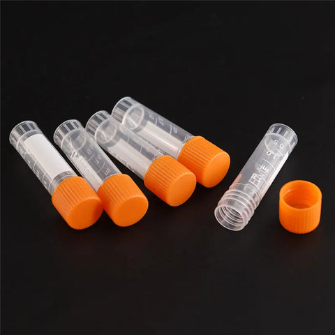 20pcs Centrifuge Tubes 1.8ml with Screw Cap, Graduated PP Freezing Vials for Lab Analysis