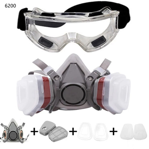 7in1/16in1 Half Face Gas Dust Respirator Mask for Painting, Spraying, Chemical Vapor Safety Filter 6200