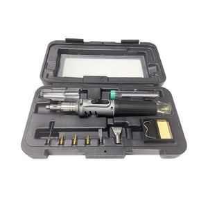 10-in-1 Portable Butane Gas Soldering Iron Kit with Automatic Ignition Torch & Welding Tool Set