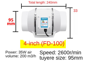 "Inline Duct Extractor Fan 3-6 Inch Low Noise Hydroponic Kitchen Grow Room Ventilation Exhaust"