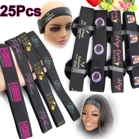Custom Logo Lace Wig Melt Bands - 2.5cm to 4cm Elastic Edge Wrap for Perfect Lace Frontals