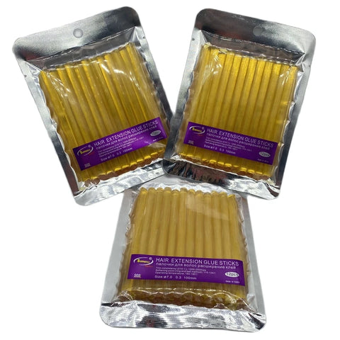 24 Pcs Brown Hot Glue Sticks 7.0mm x 10cm for Hair Extensions & Glue Gun