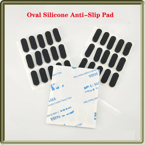 10pcs Black Oval Silicone Rubber Feet, Self-adhesive Shock-absorbing Non-slip Pads, 9mm Width, Ideal for Notebooks, Direct from Factory