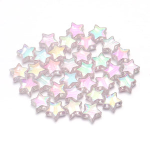 100pcs AB Color Star Acrylic Beads for DIY Jewelry Making Necklace Bracelet Spacer Charms