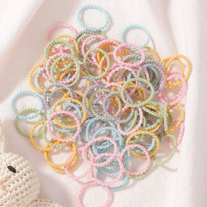 100pcs 2cm Colorful Hair-Safe Elastic Rubber Bands for Toddlers Baby Scrunchies Set