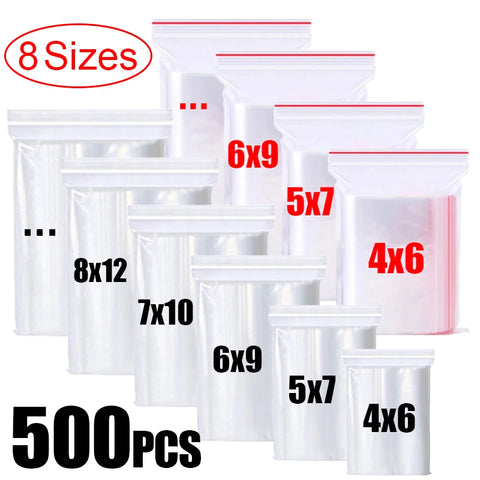 Clear Reusable Zip Bags - Versatile Storage for Jewelry, Snacks & More