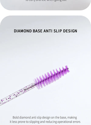 10-Pack Reusable Mascara Wands with Tubes & Case for Lash and Brow Grooming