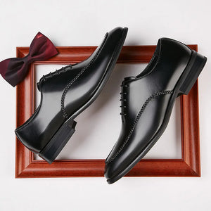 Men's 2025 Leather Dress Shoes, Breathable Classic Formal Oxfords for Office & Weddings