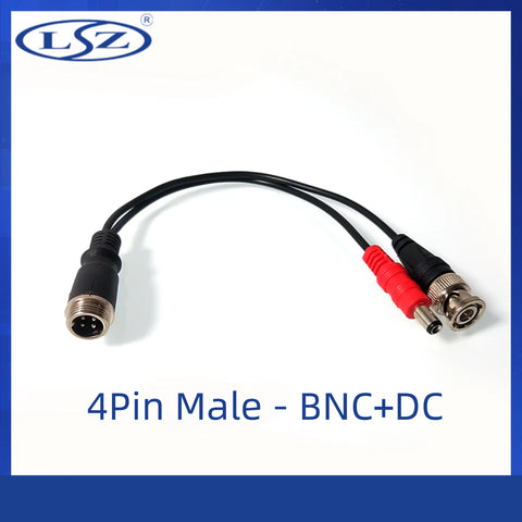 4 Pin Male Aviation Connector Adapter Cable to DC BNC for Vehicles