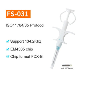 100 Pcs Pet Microchip 134.2kHz FDX-B Animal ID Chip with Syringe, ISO Standard