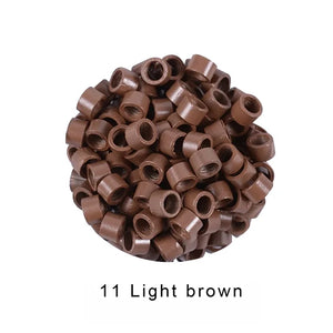 1000pcs 4mm Hair Extension Micro Rings Beads Links with Screws & Thread, 7 Color Options, Aluminum