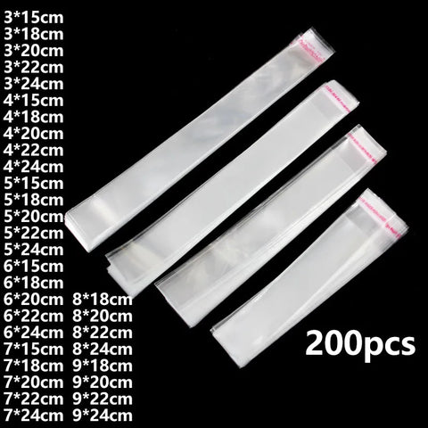 200-Pack Resealable Clear Bags for Jewelry, Cookies, Candy, Pen Storage