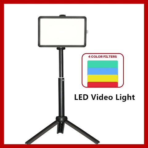 Dimmable Webcam Fill Light Panel with Color Filters for Live Streaming on Desktop, YouTube, TikTok