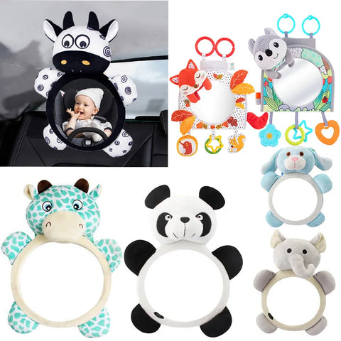 Back Seat Mirror for Baby Car Safety - Rearview Headrest Monitor, Black & White