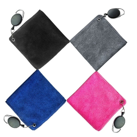 Golf Towel Microfibre Cleaning Cloth, Quick-Dry & Absorbent with Retractable Hook for Sports & Golf Enthusiasts