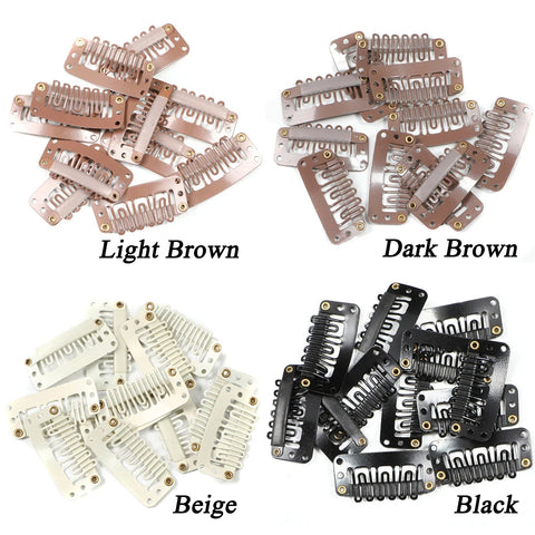 32mm U Shape Snap Clips for Wigs, Hair Extensions Tools, Hairpins, Metal Pins, Women’s Beauty Styling Accessories, Black 30pcs