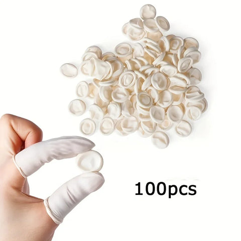 100pcs Disposable Latex Finger Cots Non-slip Anti-static Rubber Fingertip Gloves Durable Protectors