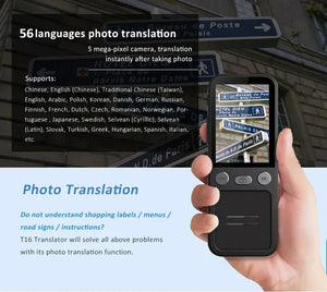 Portable T16 AI Voice Translator: 138 Languages, Real-Time, 3.1" Screen, Offline Capability, Voice Record