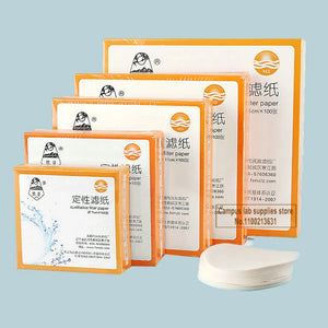100pcs Lab Filter Paper Cotton Fiber 7cm-18cm Fast/Medium/Slow Qualitative Filtration