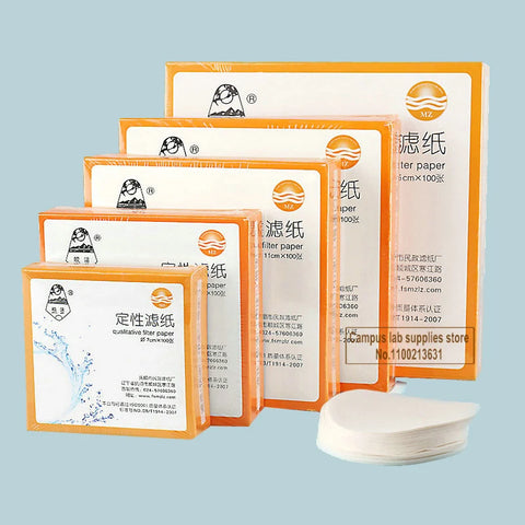 100pcs Lab Filter Paper Cotton Fiber 7cm-18cm Fast/Medium/Slow Qualitative Filtration