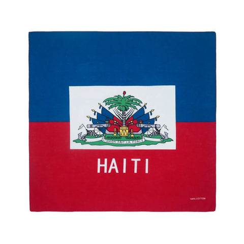 Haiti Flag Bandana 100% Cotton Headband Scarf for Running, Dancing, Men, Women, Hip Hop, Labor Day