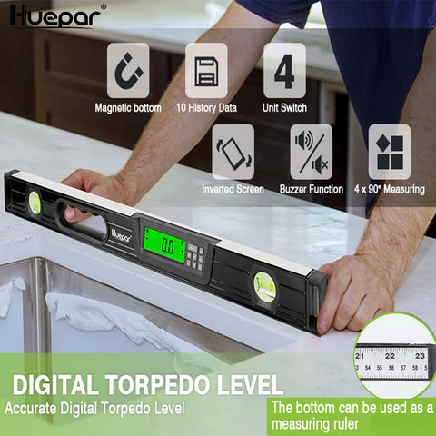 Digital Display Level 610mm Inclinometer 360° Protractor Angle Finder with Magnetic Edge Bubble