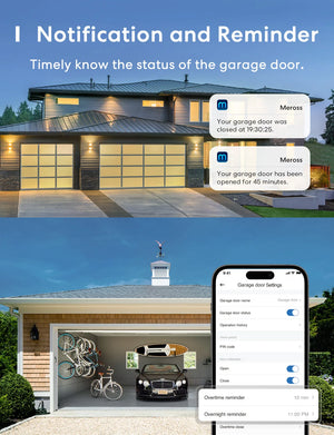 HomeKit Smart WiFi Garage Door Opener with Remote Control & Sensors, Compatible with Alexa, Google Assistant, SmartThings