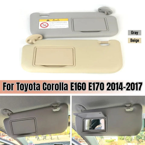 Front Sun Visor with Makeup Mirror for Toyota Corolla E160/E170 2014-2017 Left/Right Replacement