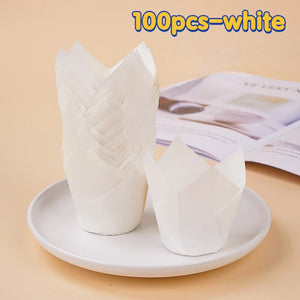 100-Pack Oilproof Brown Muffin Cupcake Baking Liners for Parties & Events