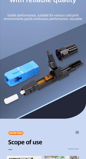 100pcs Fiber Optic Splice Connectors SC-APC/SC-UPC FTTH Quick Connect Kit