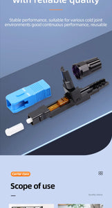 100pcs Fiber Optic Splice Connectors SC-APC/SC-UPC FTTH Quick Connect Kit