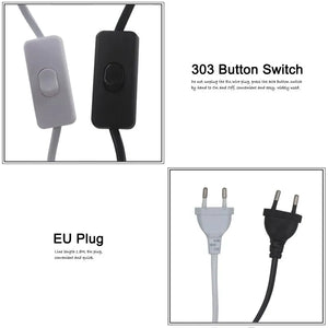 1.8m Hanging Pendant Light Fixture E26/E27 Lamp Holder Socket Cord with Switch EU/US Plug