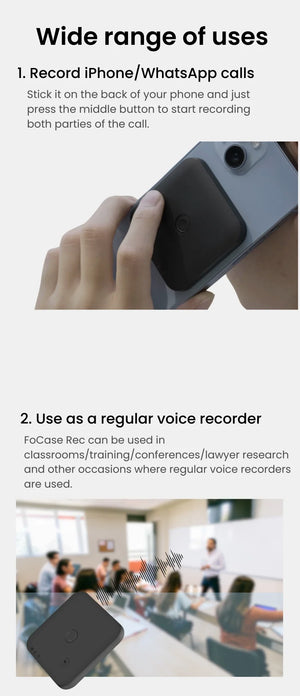 AI Voice & Call Recorder with Speech-to-Text, 64GB, 100+ Languages, Summarization