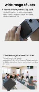 AI Voice & Call Recorder with Speech-to-Text, 64GB, 100+ Languages, Summarization