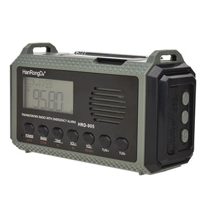 10,000mAh Solar Hand Crank Radio FM/AM/SW/WX with USB Charging, LED Flashlight, Reading Lamp, Power Bank Emergency Charger