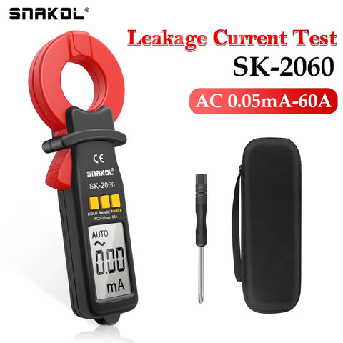 Digital Clamp Meter AC 0.05mA-60A High Precision Leakage Tester Pliers Ammeter Appliance Tools