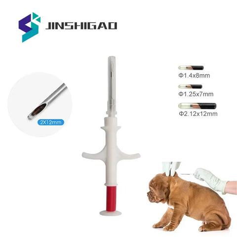 Fdx-b RFID Pet Microchip Implant for Animal Identification - Dogs, Cats, Horses, Buffalo, Fish (1.25x7, 1.4x8, 2.12x12mm)