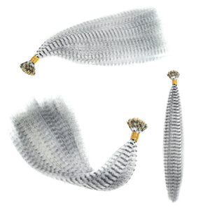 10 Pcs Colored Feather Hair Extensions I Tip Synthetic Zebra Strands Hairpiece