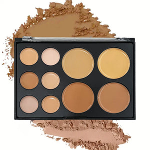 10-Color Matte Concealer Palette: Full Coverage for Dark Circles, Tattoos & Contouring