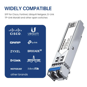 1.25g/10g LC SFP Single-Mode Duplex Fiber Optic Transceiver Module 1000Base-LX 1310nm 20km DDM
