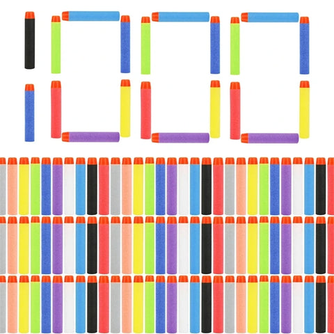 50-Pack 7.2cm Multicolor Foam Dart Refill Set for Toy Blasters