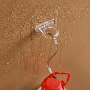 10-Pack Waterproof Wall Hooks - No-Drill Adhesive Kitchen & Bathroom Storage