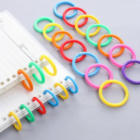 50 Pcs Plastic Ring Binder Clips 15-40mm for DIY Albums & Loose-Leaf Books - Office Binding Supplies Photo Album Hoops