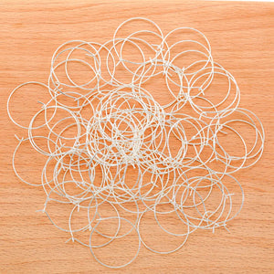 100pcs Round Loop Earring Blanks: 20-35mm Iron Wire Hoops for DIY Jewelry Making