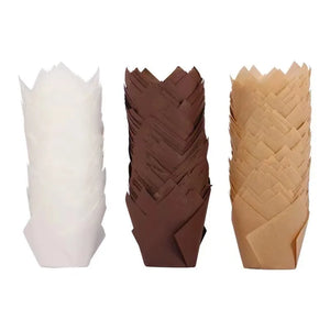 100-Pack Oilproof Brown Muffin Cupcake Baking Liners for Parties & Events